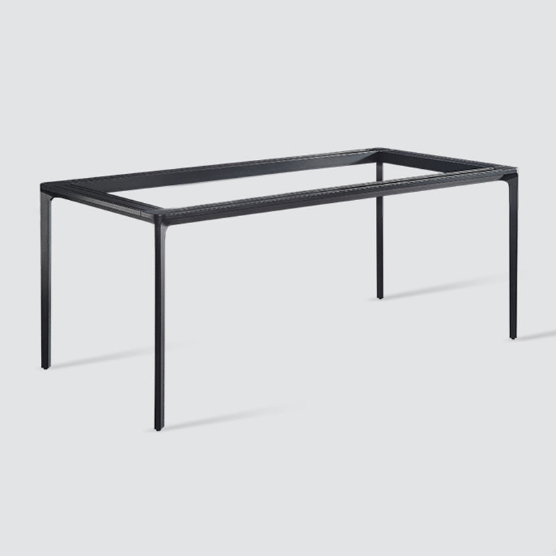 Rectangle Industrial Dining Table Sintered Stone Fixed Table with 4 Legs