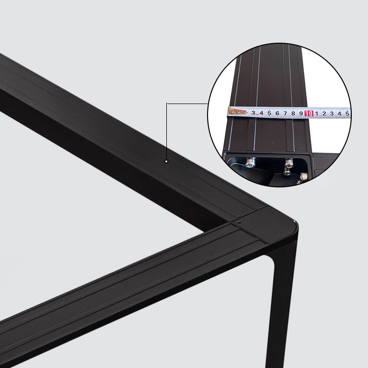 Rectangle Industrial Dining Table Sintered Stone Fixed Table with 4 Legs