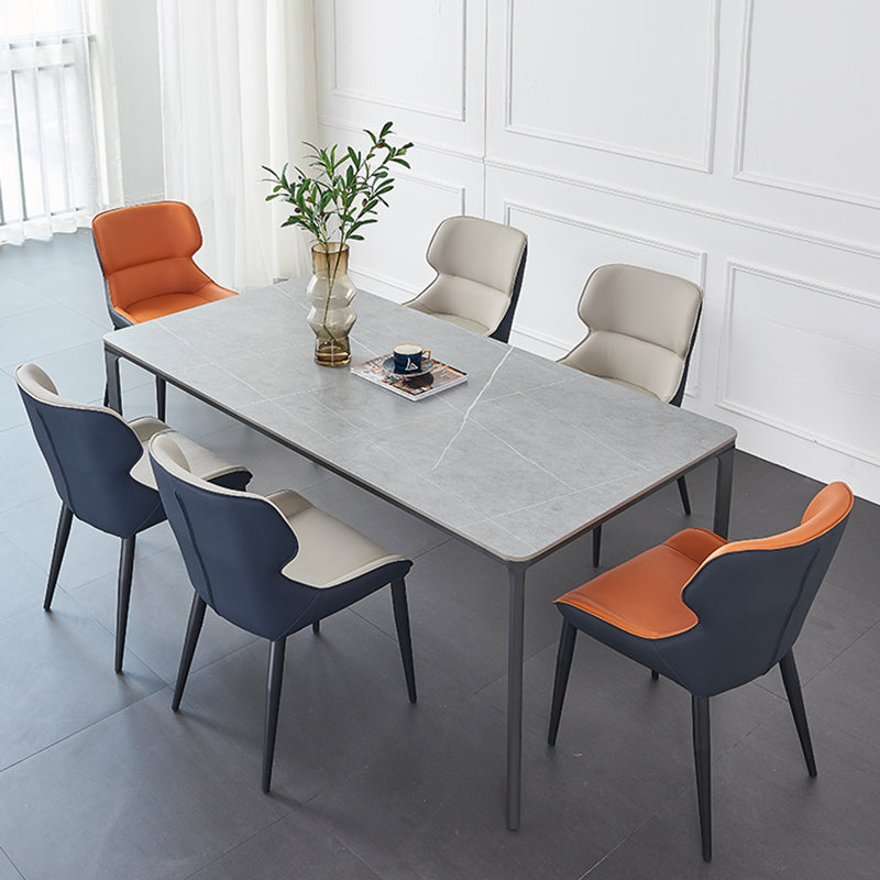 Rectangle Dining Table Sintered Stone Table Industrial Style with 4 Legs