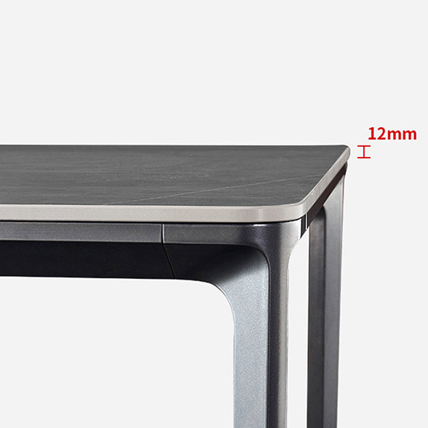 Rectangle Dining Table Sintered Stone Table Industrial Style with 4 Legs