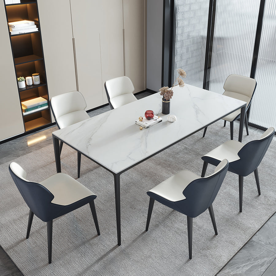 Mesa de comedor de piedra sinterizada Mesa de 4 patas de estilo industrial para comedor