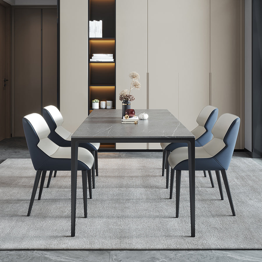 Mesa de comedor de piedra sinterizada Mesa de 4 patas de estilo industrial para comedor