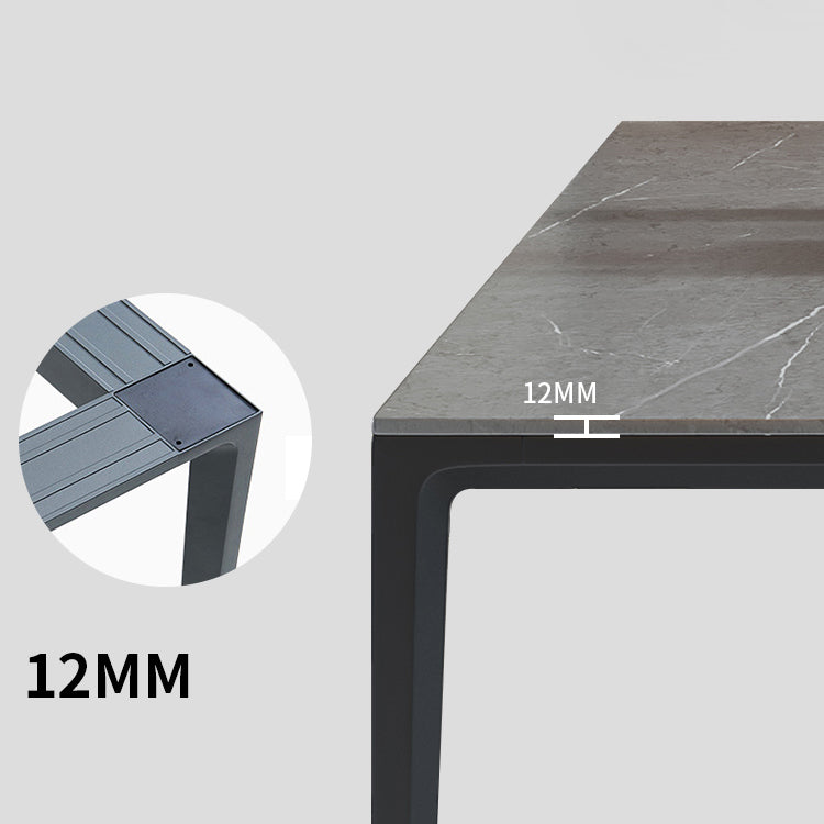 Mesa de comedor de piedra sinterizada Mesa de 4 patas de estilo industrial para comedor