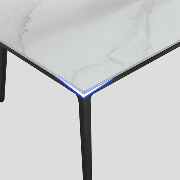 Mesa de comedor de piedra sinterizada Mesa de 4 patas de estilo industrial para comedor