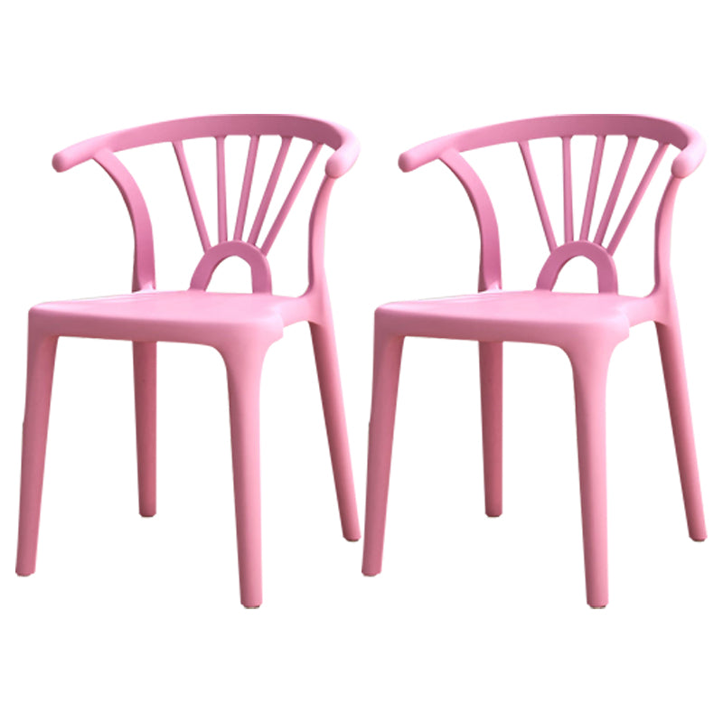 Silla lateral apilable de plástico moderno con respaldo de listón, silla de comedor con acabado mate