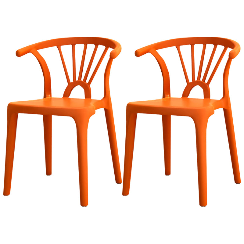 Silla lateral apilable de plástico moderno con respaldo de listón, silla de comedor con acabado mate