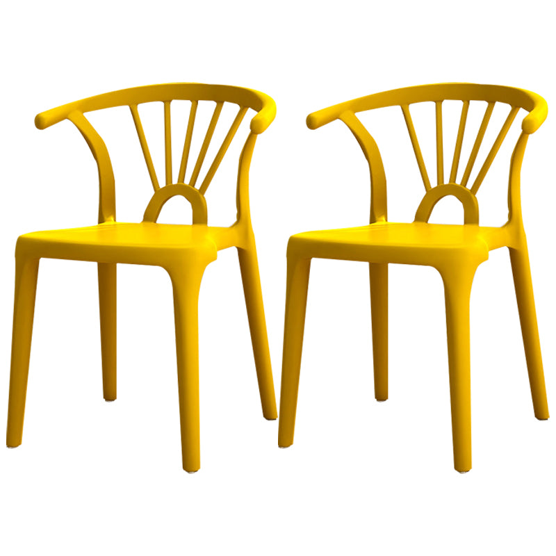 Silla lateral apilable de plástico moderno con respaldo de listón, silla de comedor con acabado mate
