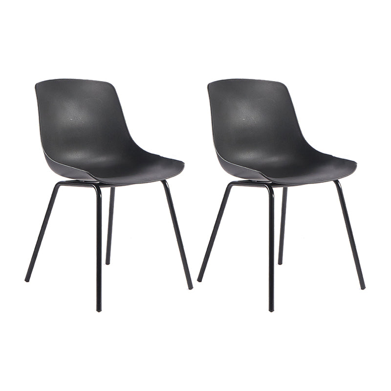 Design contemporaneo sedia da pranzo in plastica a bracciole senza braccio sedia per casa