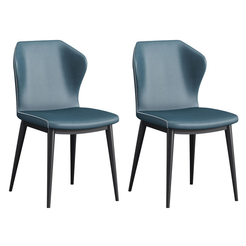 Modern Restaurant Wingback Side Chair Leather Matte Finish Dining Chair