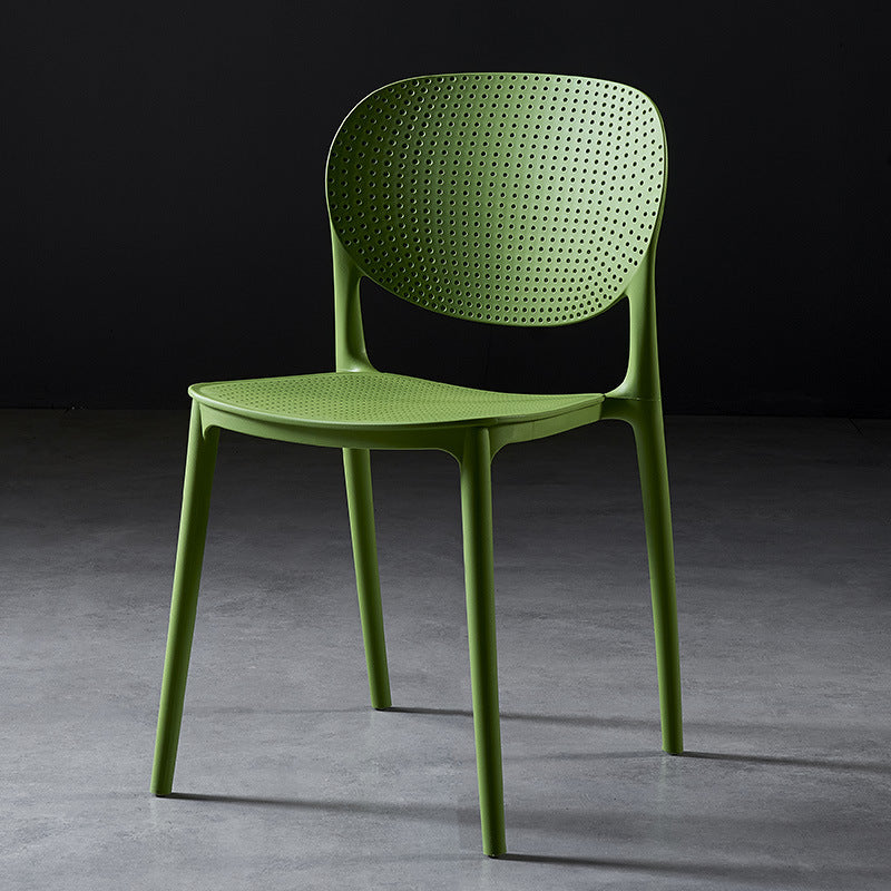 Contemporary Dining and Accent Chair Matte Finish Plastic Open Back Armless Chair