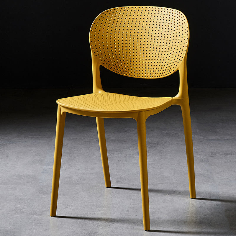 Contemporary Dining and Accent Chair Matte Finish Plastic Open Back Armless Chair