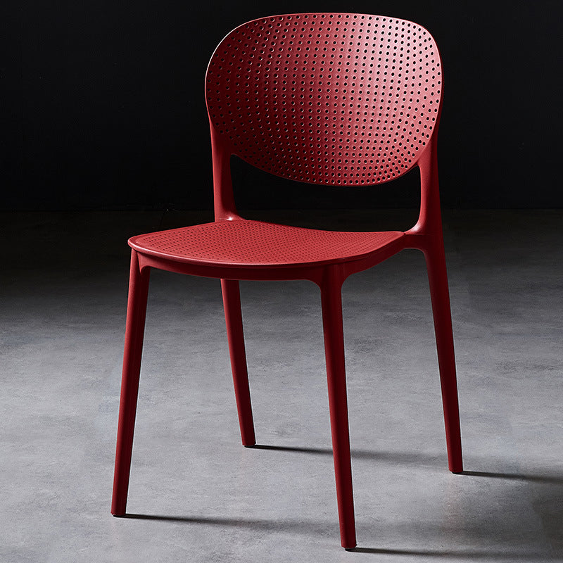 Contemporary Dining and Accent Chair Matte Finish Plastic Open Back Armless Chair