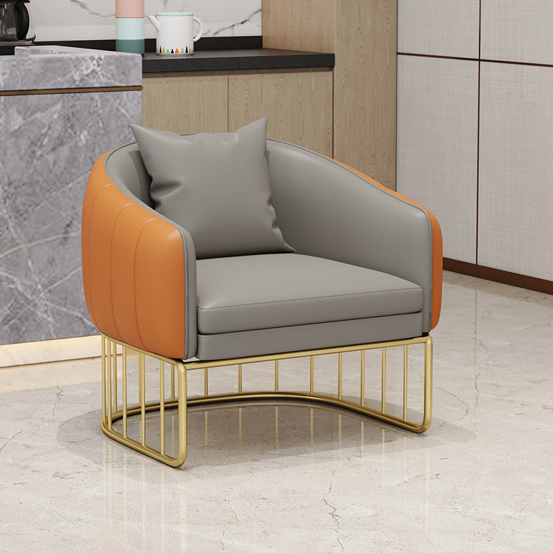 Chaise de salle à manger sans bras en métal Glam, chaises de salle à manger en cuir PU pour usage domestique