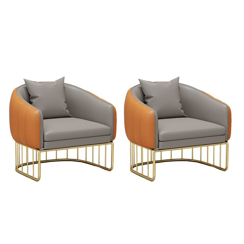 Silla sin brazos de comedor de metal Glam, sillas de comedor de cuero PU para uso doméstico
