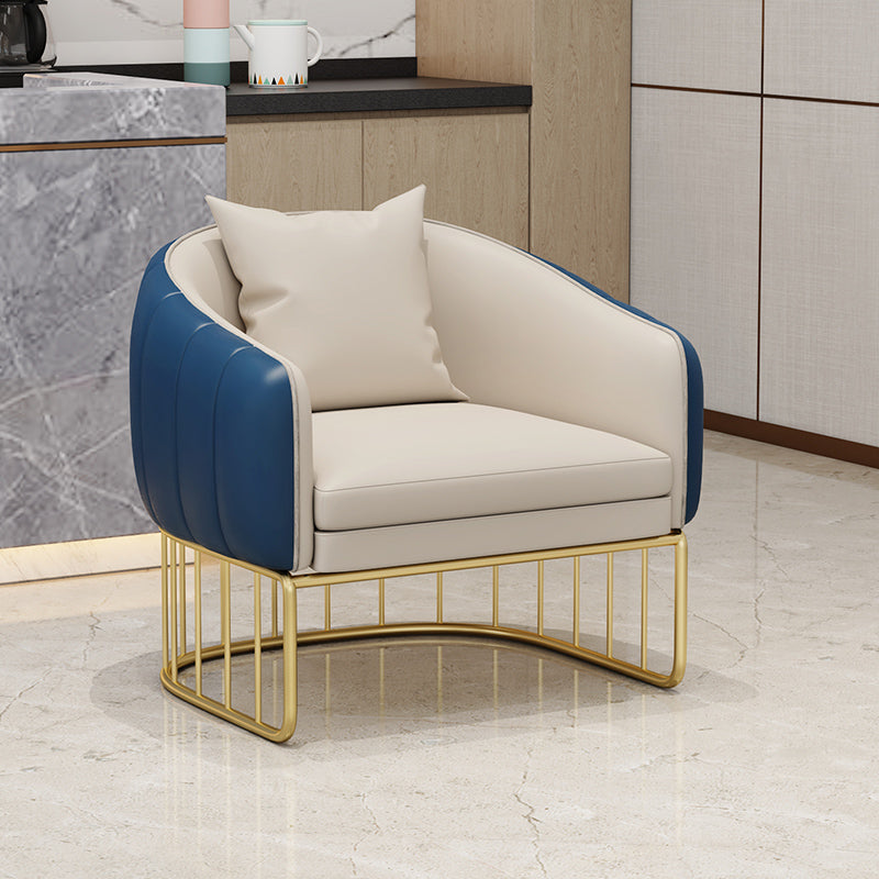 Chaise de salle à manger sans bras en métal Glam, chaises de salle à manger en cuir PU pour usage domestique