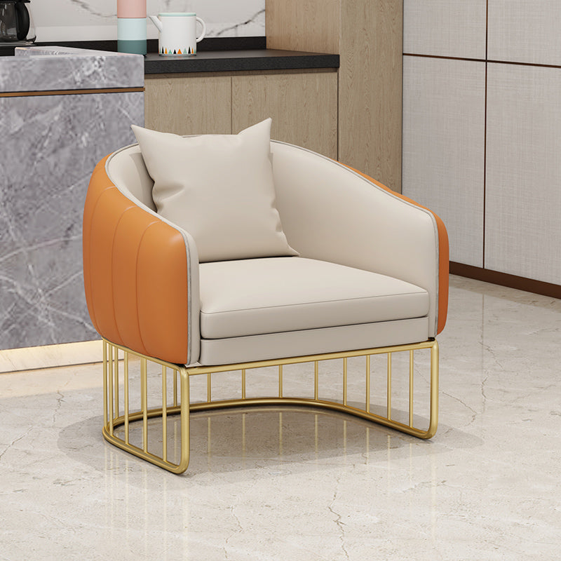 Chaise de salle à manger sans bras en métal Glam, chaises de salle à manger en cuir PU pour usage domestique