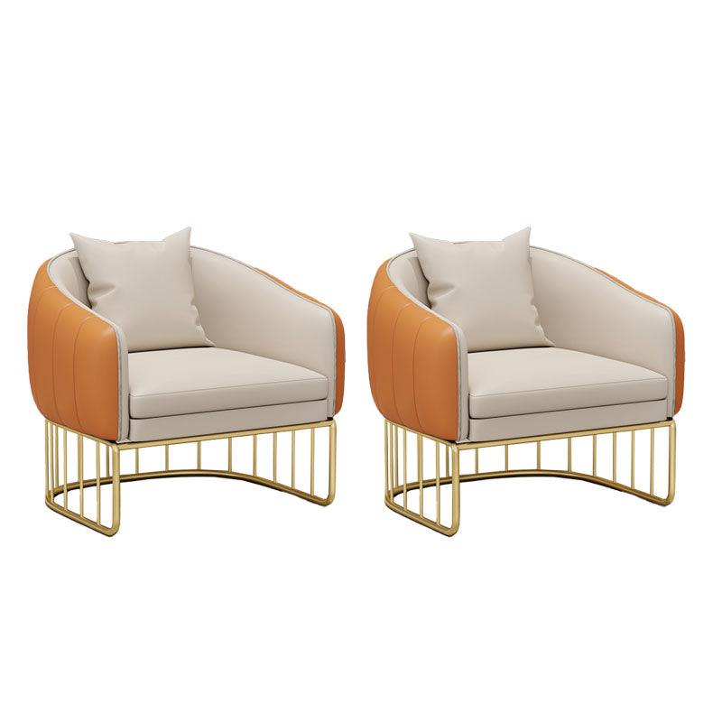 Silla sin brazos de comedor de metal Glam, sillas de comedor de cuero PU para uso doméstico