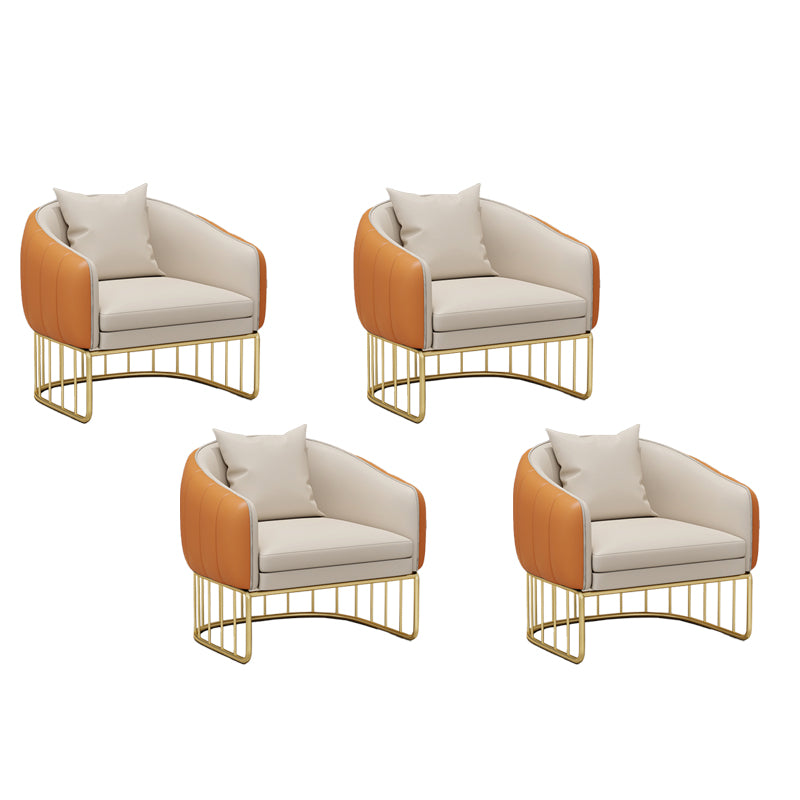 Silla sin brazos de comedor de metal Glam, sillas de comedor de cuero PU para uso doméstico