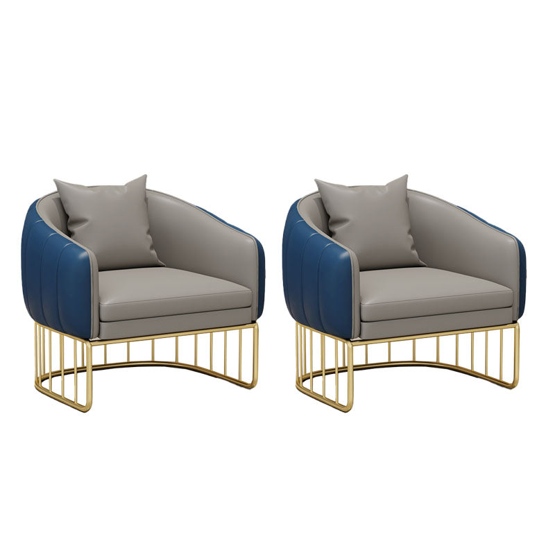 Silla sin brazos de comedor de metal Glam, sillas de comedor de cuero PU para uso doméstico