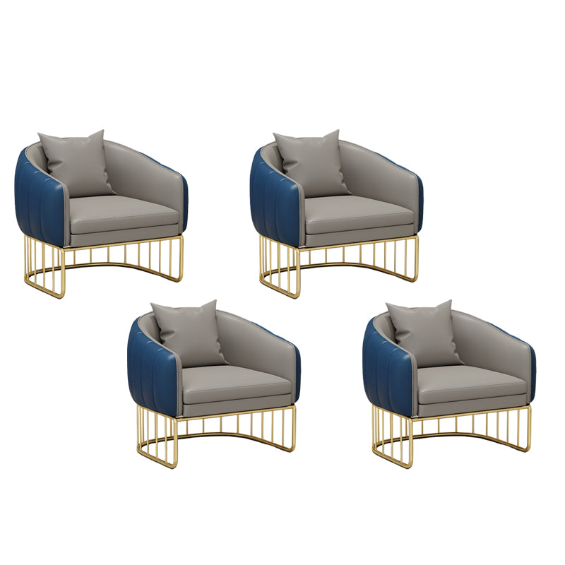 Silla sin brazos de comedor de metal Glam, sillas de comedor de cuero PU para uso doméstico