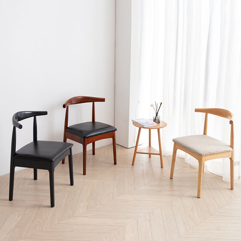 Contemporary Style Dining Wooden Chairs Kitchen Open Back Arm Dining Chairs