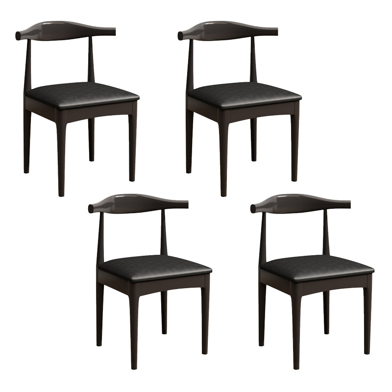 Contemporary Style Dining Wooden Chairs Kitchen Open Back Arm Dining Chairs