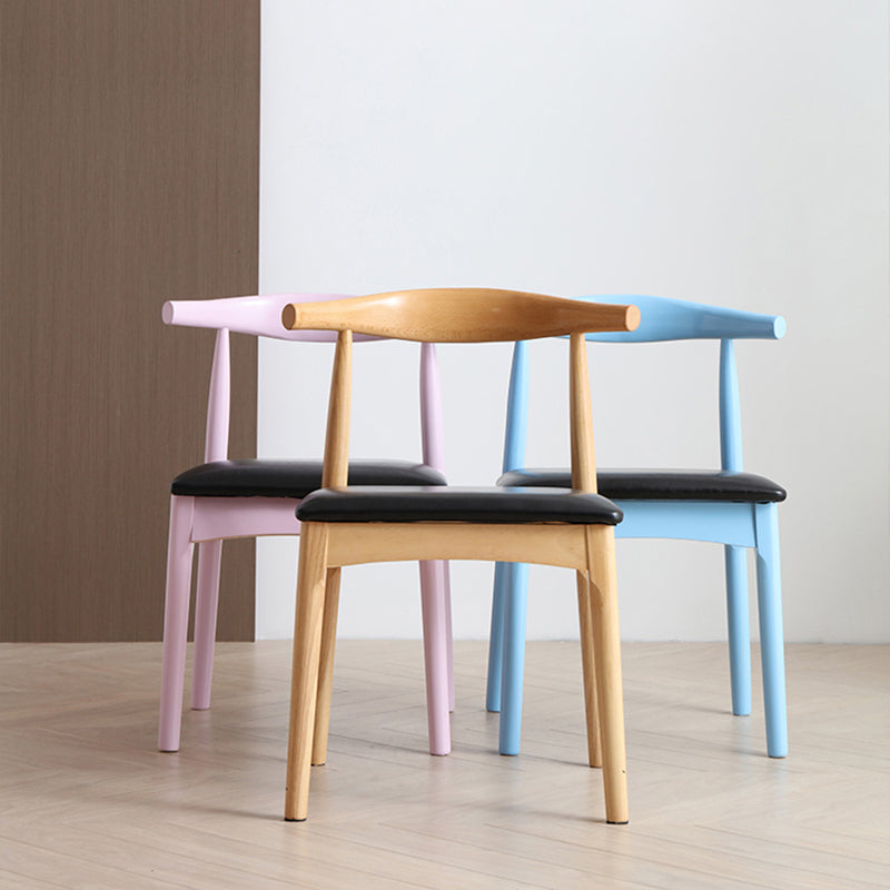 Contemporary Style Dining Wooden Chairs Kitchen Open Back Arm Dining Chairs