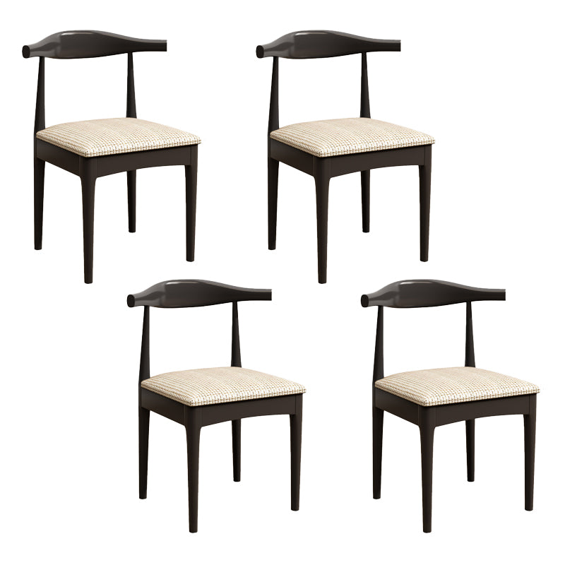 Contemporary Style Dining Wooden Chairs Kitchen Open Back Arm Dining Chairs