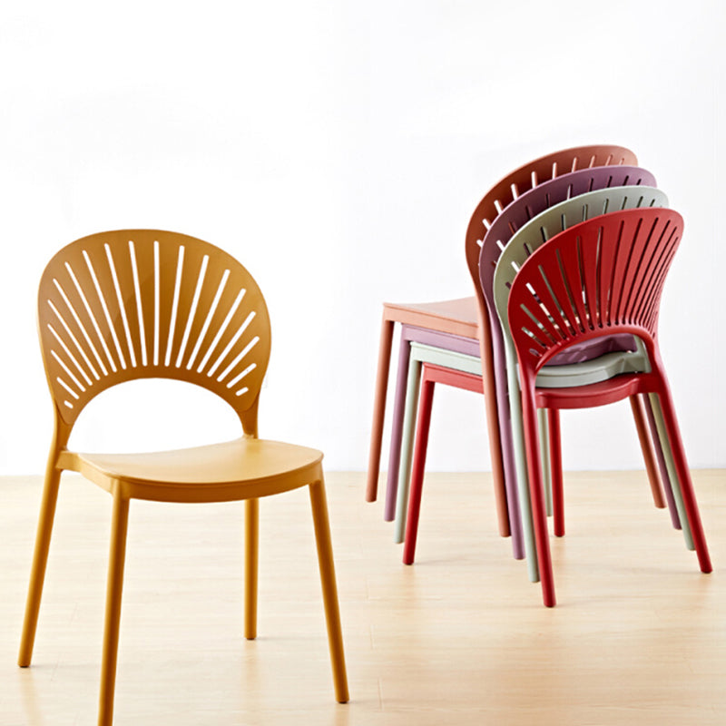 Estilo contemporáneo que cena la cocina plástica de la silla con la parte posterior abierta que cena las sillas sin brazos