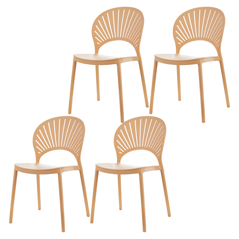 Estilo contemporáneo que cena la cocina plástica de la silla con la parte posterior abierta que cena las sillas sin brazos