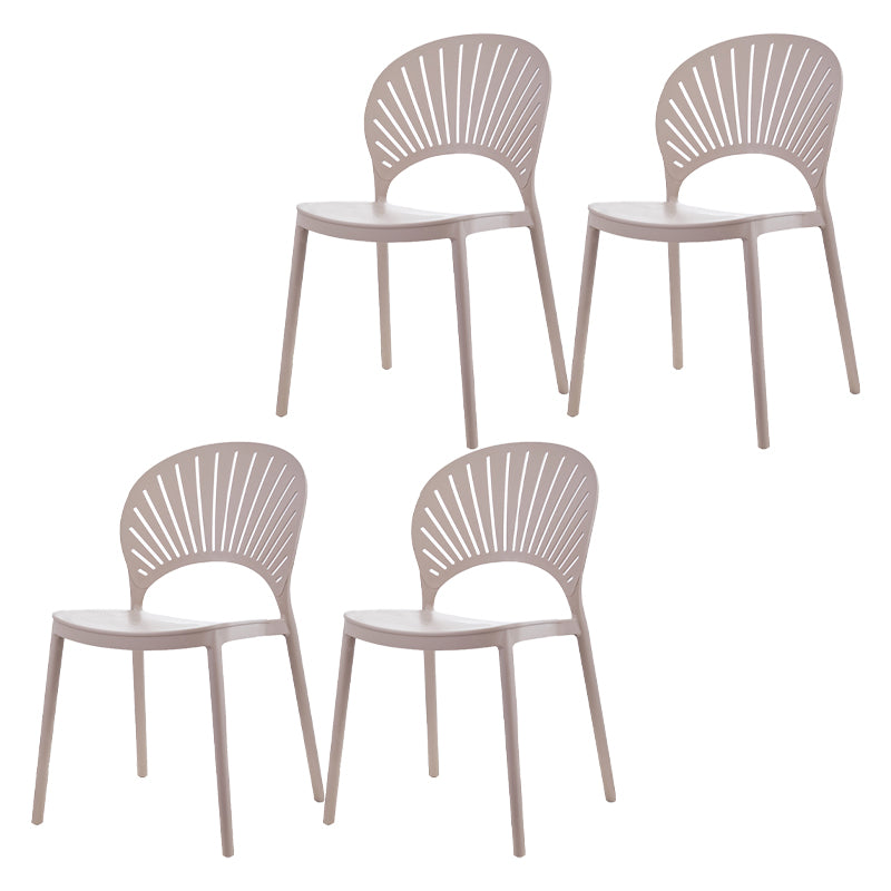 Estilo contemporáneo que cena la cocina plástica de la silla con la parte posterior abierta que cena las sillas sin brazos