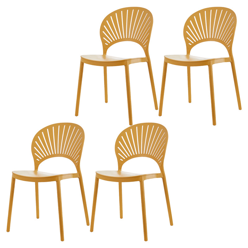 Estilo contemporáneo que cena la cocina plástica de la silla con la parte posterior abierta que cena las sillas sin brazos