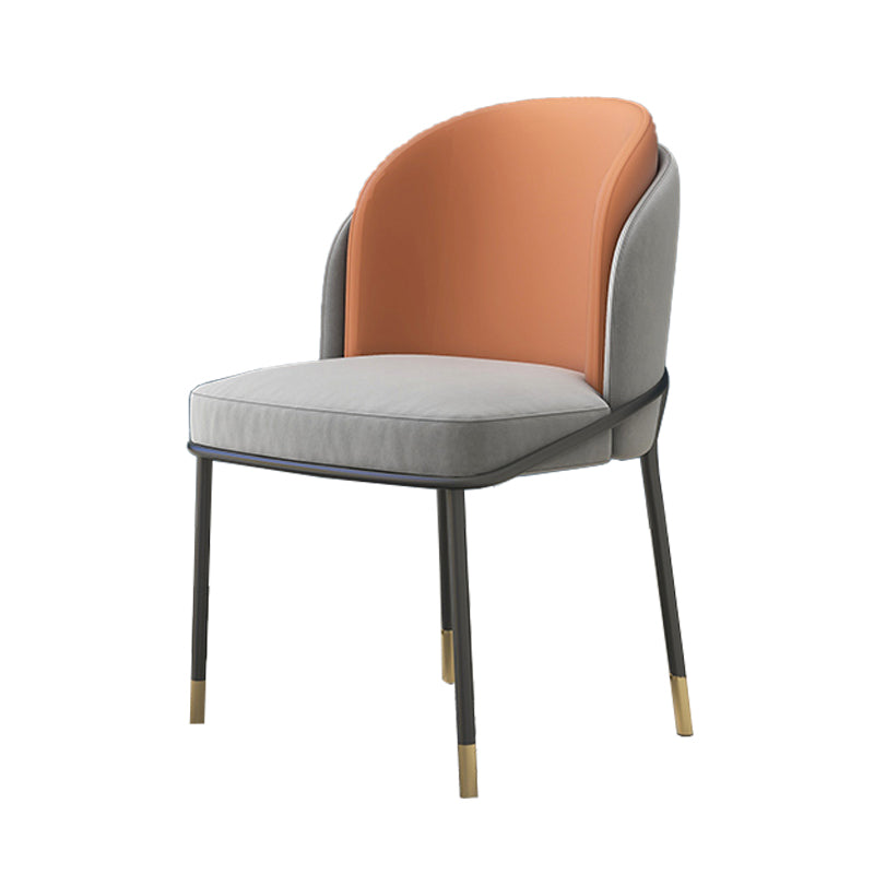 Glam Metal Dining Room Chair Armless Upholstered Dining Chairs for Home Use