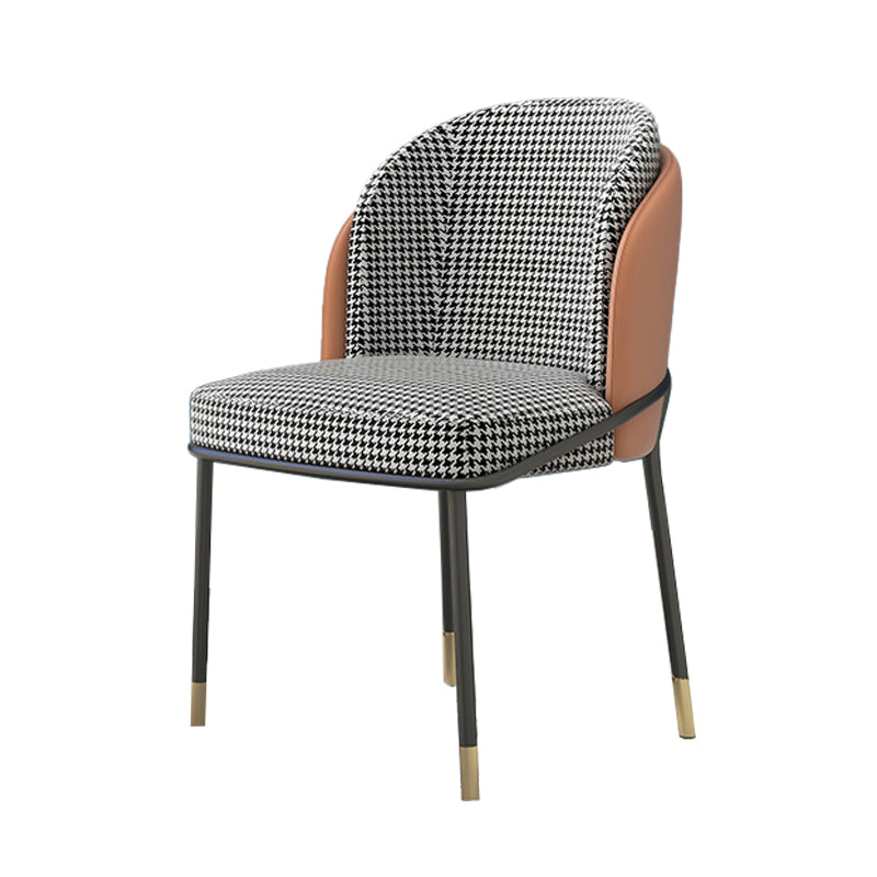 Glam Metal Dining Room Chair Armless Upholstered Dining Chairs for Home Use