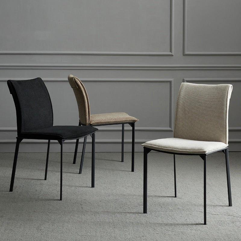 Silla de comedor de estilo moderno, sillas laterales sin brazos de comedor de metal para cocina