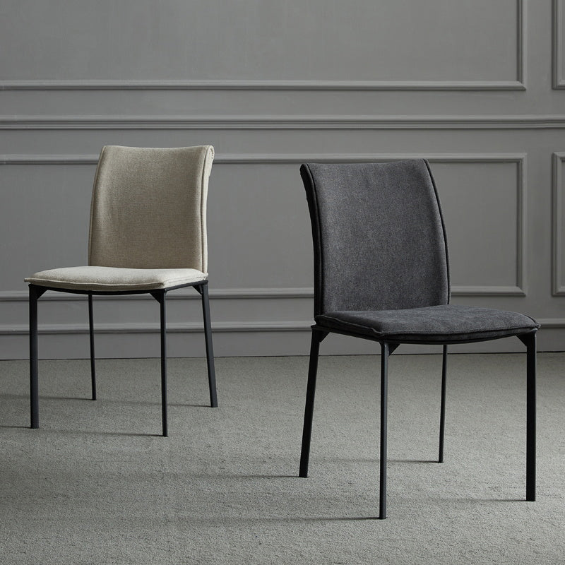 Silla de comedor de estilo moderno, sillas laterales sin brazos de comedor de metal para cocina