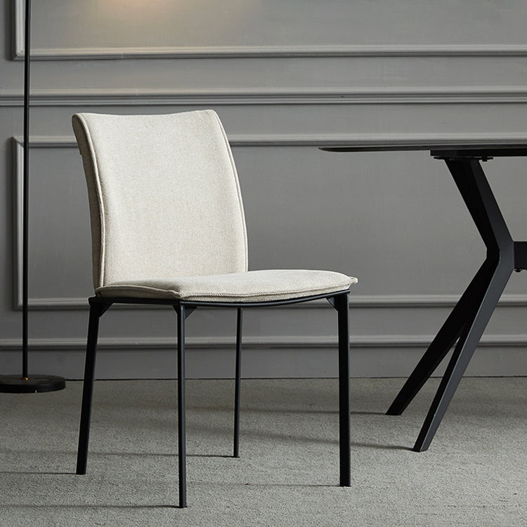 Silla de comedor de estilo moderno, sillas laterales sin brazos de comedor de metal para cocina
