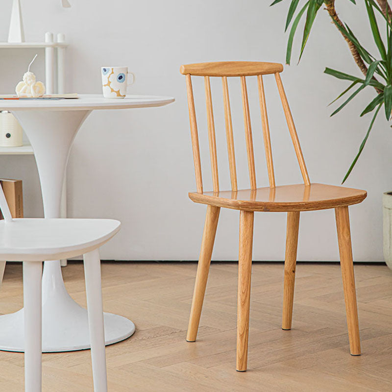 Silla de comedor contemporánea de madera maciza con respaldo de listones para cocina