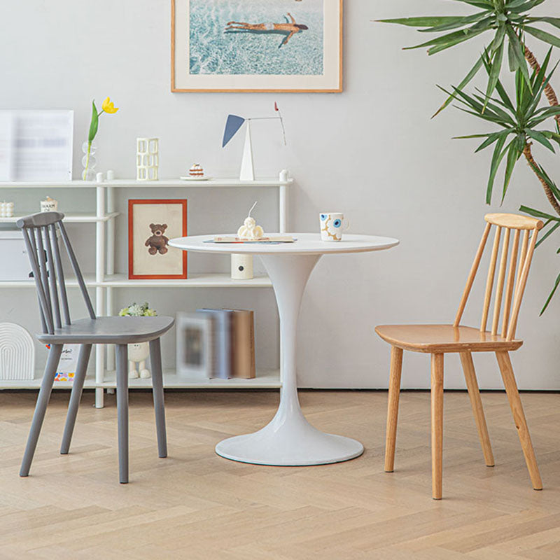 Silla de comedor contemporánea de madera maciza con respaldo de listones para cocina