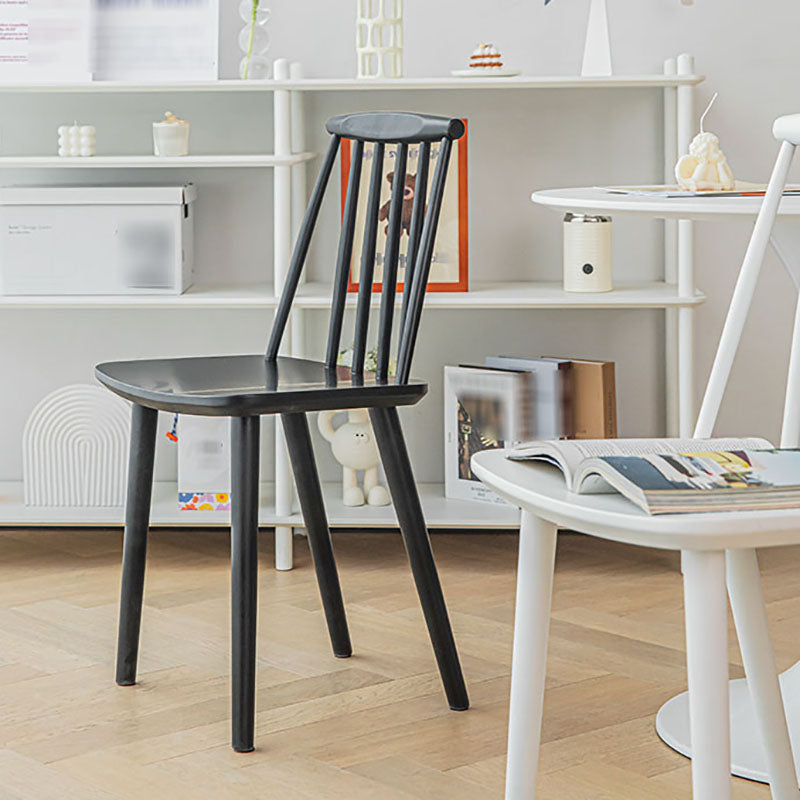 Silla de comedor contemporánea de madera maciza con respaldo de listones para cocina