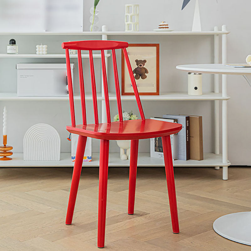 Silla de comedor contemporánea de madera maciza con respaldo de listones para cocina
