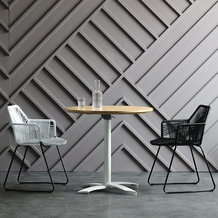 La parte posterior abierta del diseño industrial que cena el patio de la rota de las sillas laterales cena la silla lateral