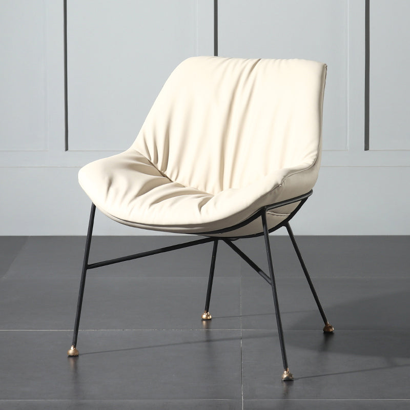 Contemporary Design PU Leather Dining Chairs Armless Solid Back Chair