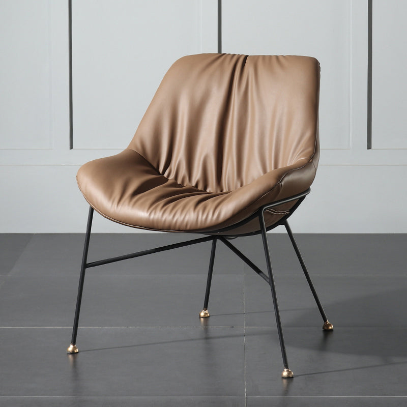 Contemporary Design PU Leather Dining Chairs Armless Solid Back Chair