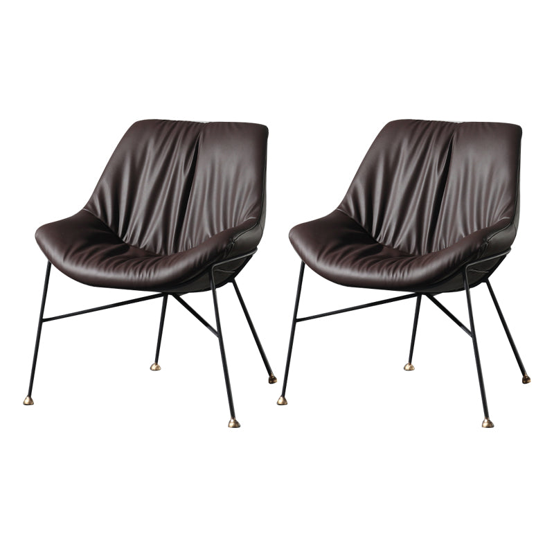 El cuero de la PU del diseño contemporáneo que cena la silla sólida sin brazos de la parte posterior de las sillas