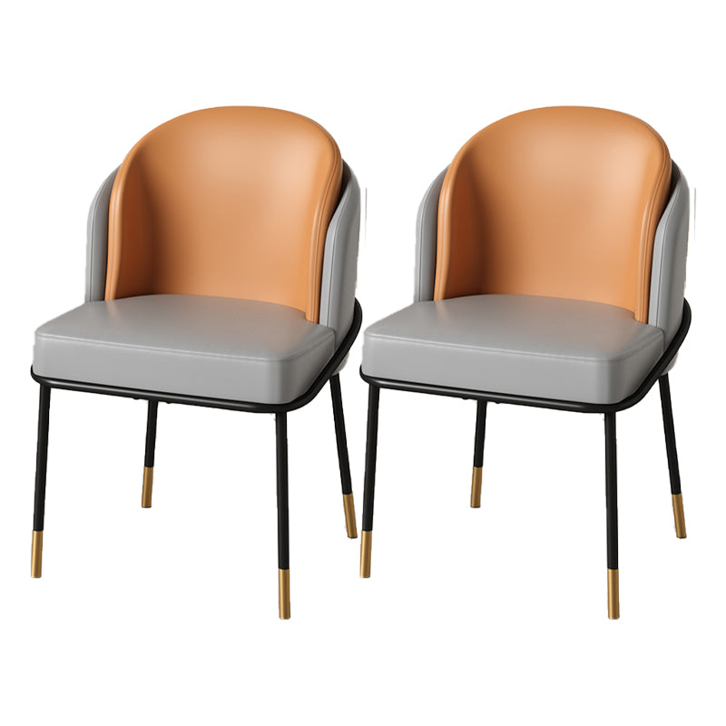 Sillas de comedor tapizadas de metal Glam, sillas de comedor sin brazos para uso en restaurantes