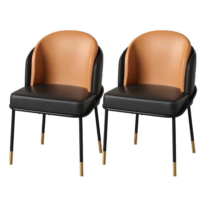 Sillas de comedor tapizadas de metal Glam, sillas de comedor sin brazos para uso en restaurantes