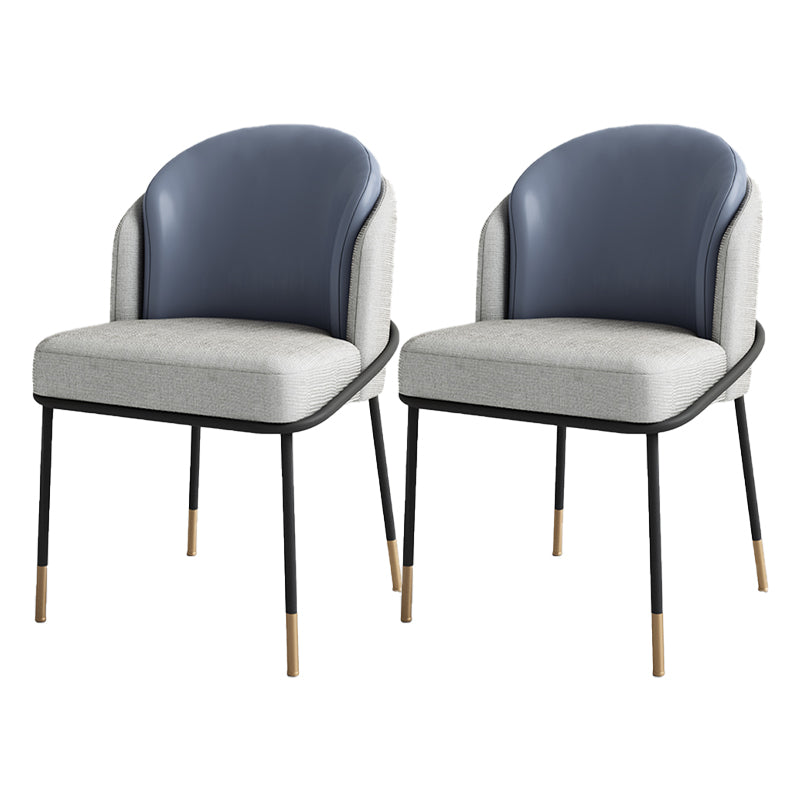 Sillas de comedor tapizadas de metal Glam, sillas de comedor sin brazos para uso en restaurantes