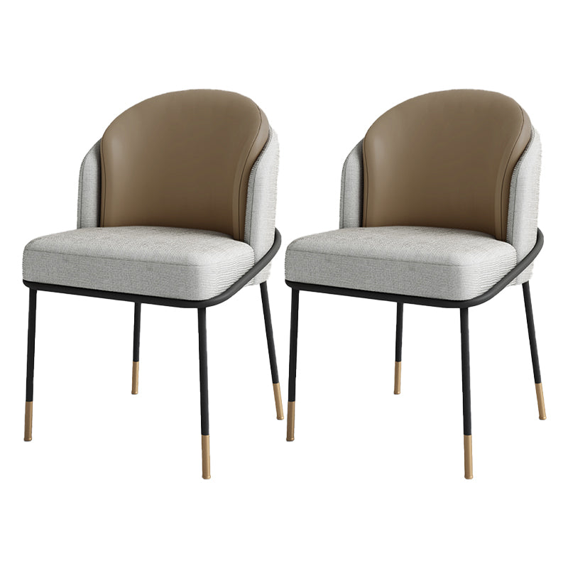 Sillas de comedor tapizadas de metal Glam, sillas de comedor sin brazos para uso en restaurantes