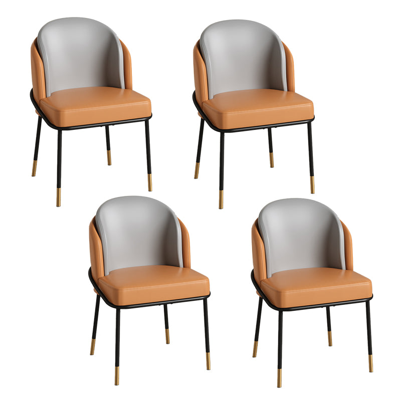 Glam metalen eetkamerstoelen Parsons armloze eetkamerstoelen voor restaurantgebruik